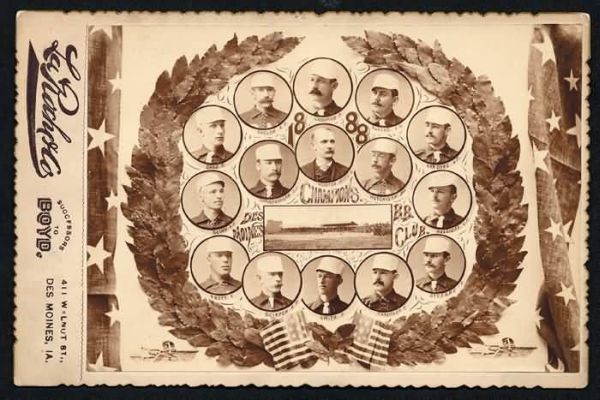 1888 Des Moines Baseball Club Cabinet